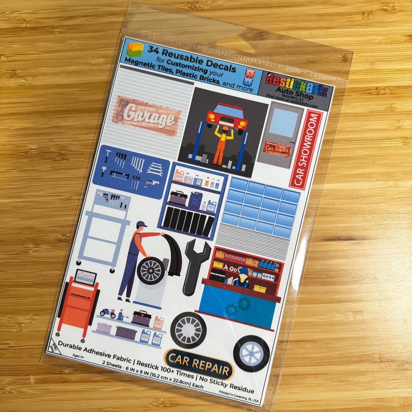 Auto Shop: Reusable Fabric Stickers for Building Toys