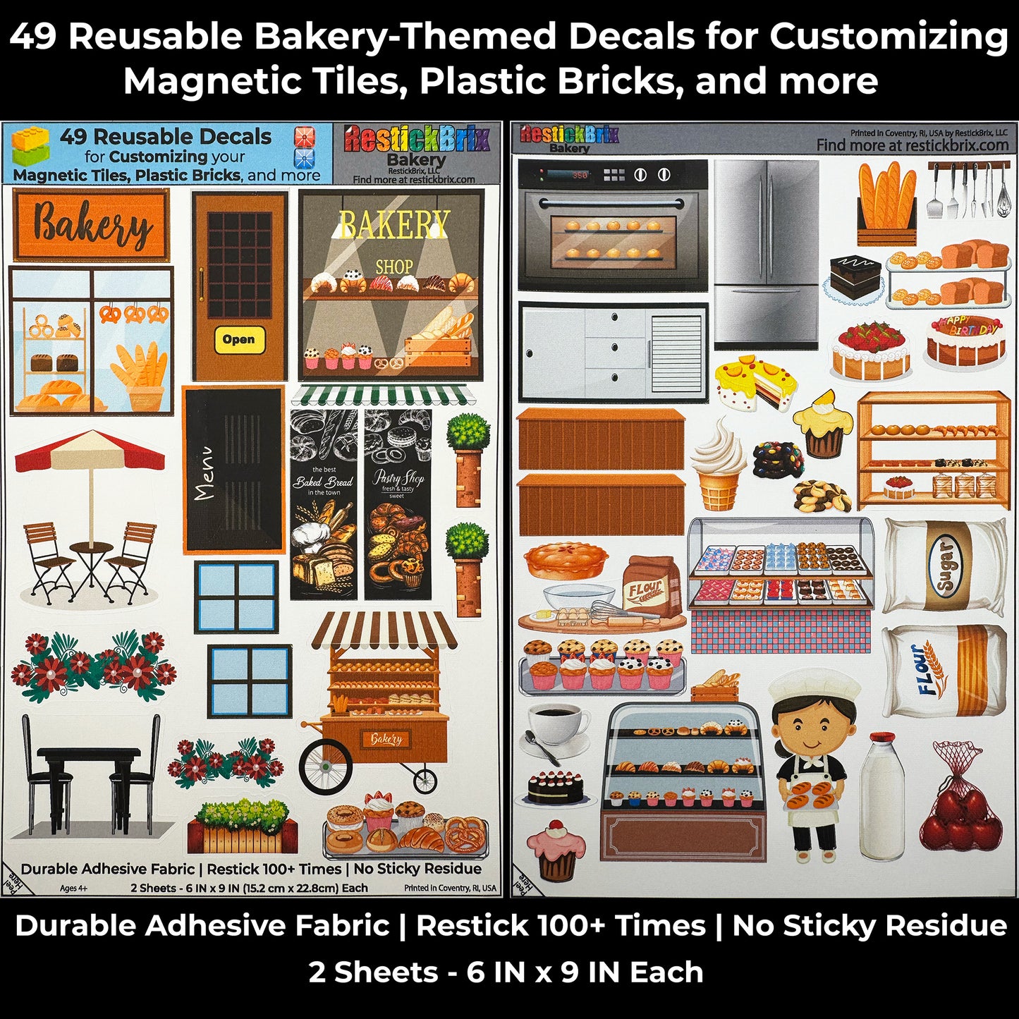 Bakery: Reusable Fabric Stickers for Building Toys