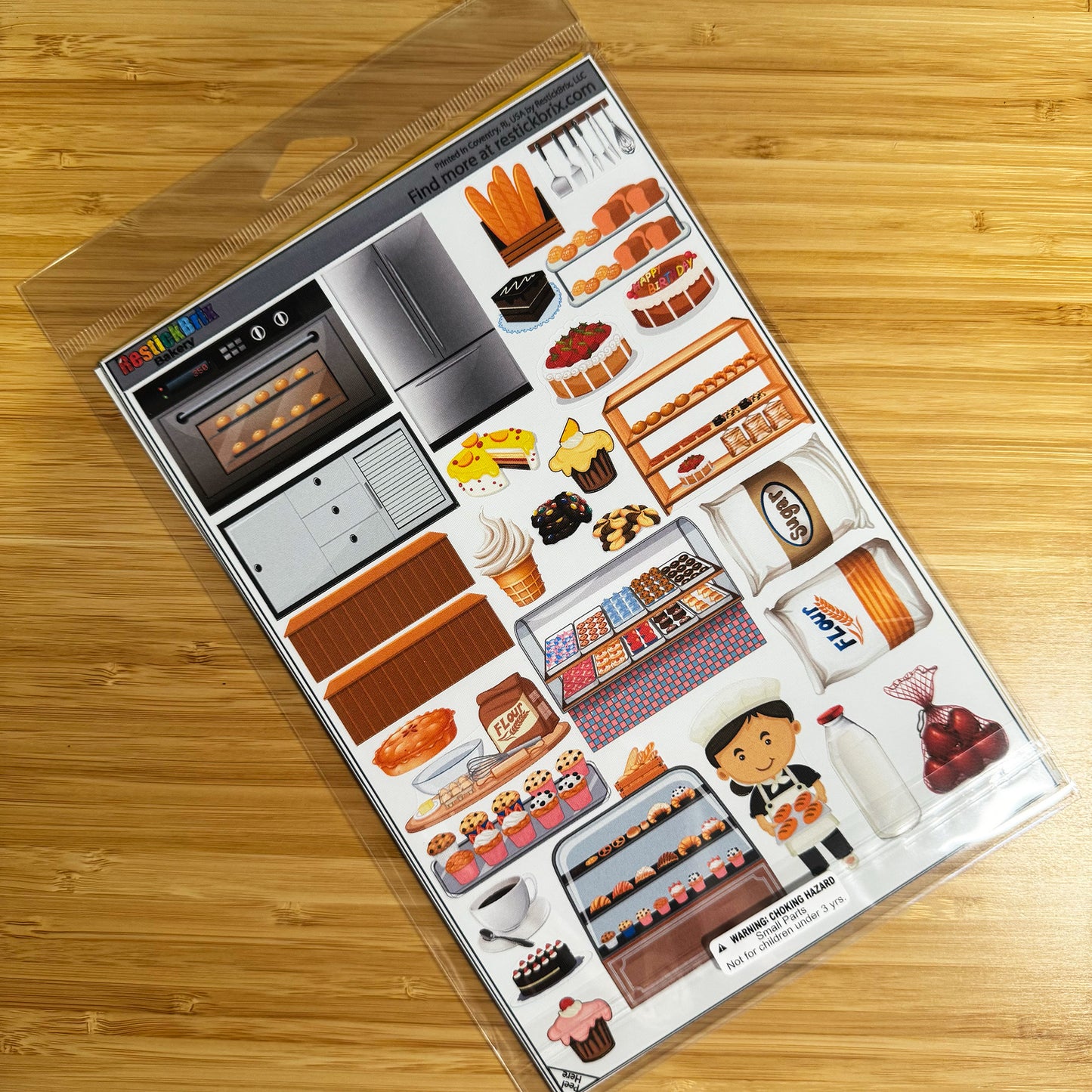 Bakery: Reusable Decals for Customizing Magnetic Tiles, Plastic Bricks, and more