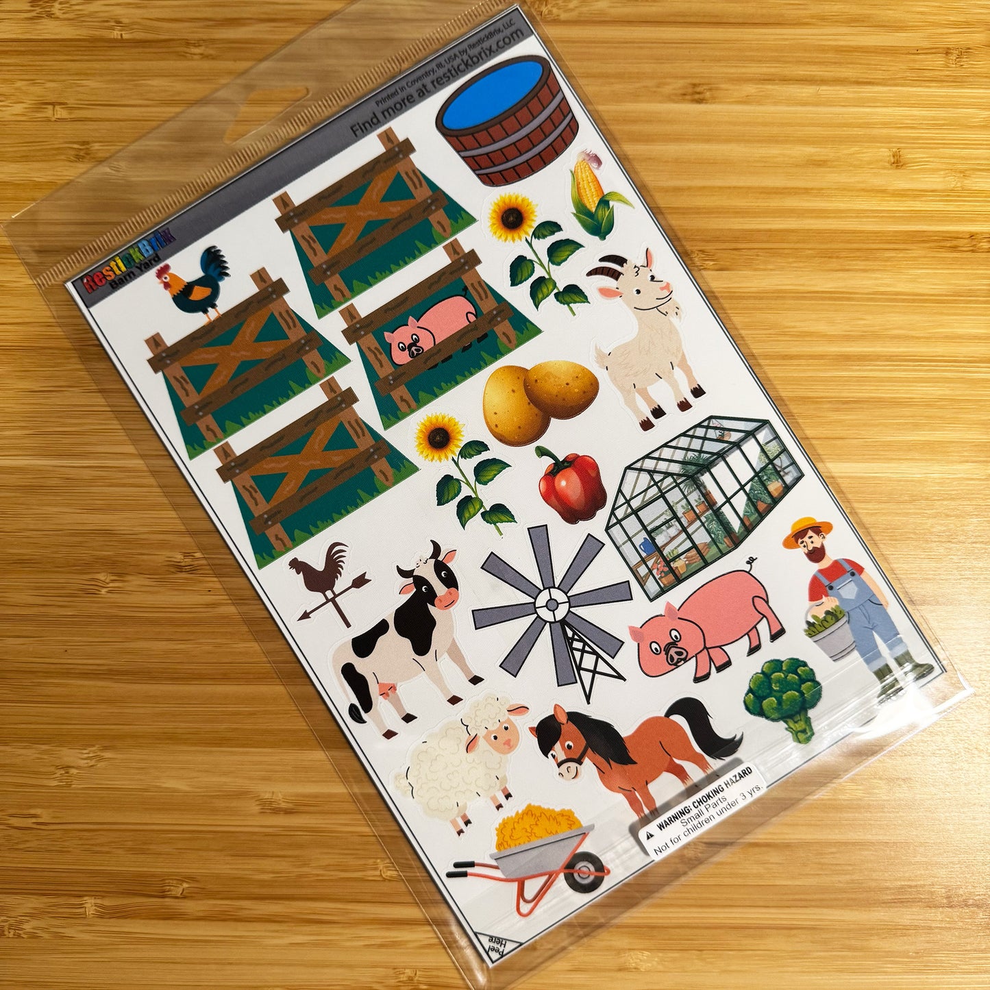 Barn Yard: Reusable Fabric Stickers for Building Toys