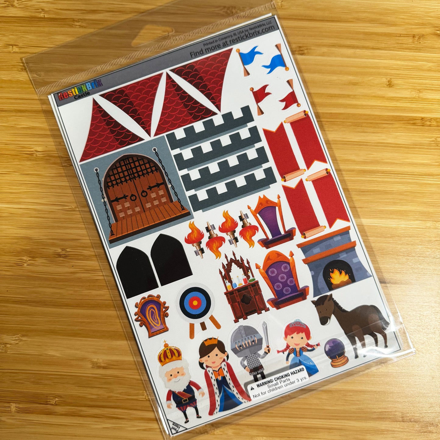 Castle: Reusable Fabric Stickers for Building Toys