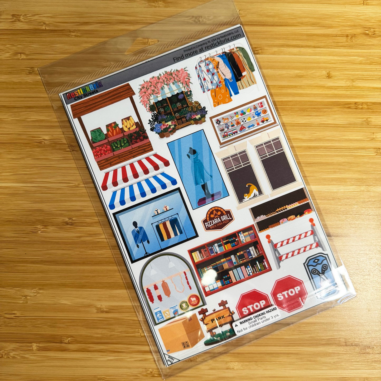 City Streets: Reusable Fabric Stickers for Building Toys