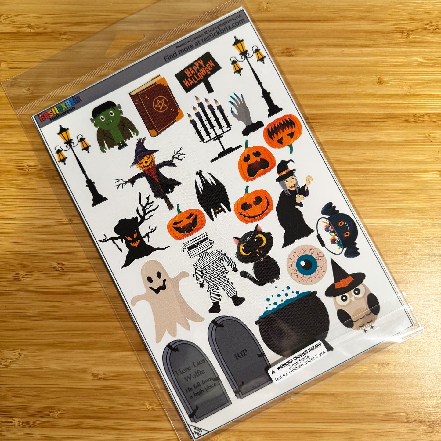Halloween: Reusable Decals for Customizing Magnetic Tiles, Plastic Bricks, and more