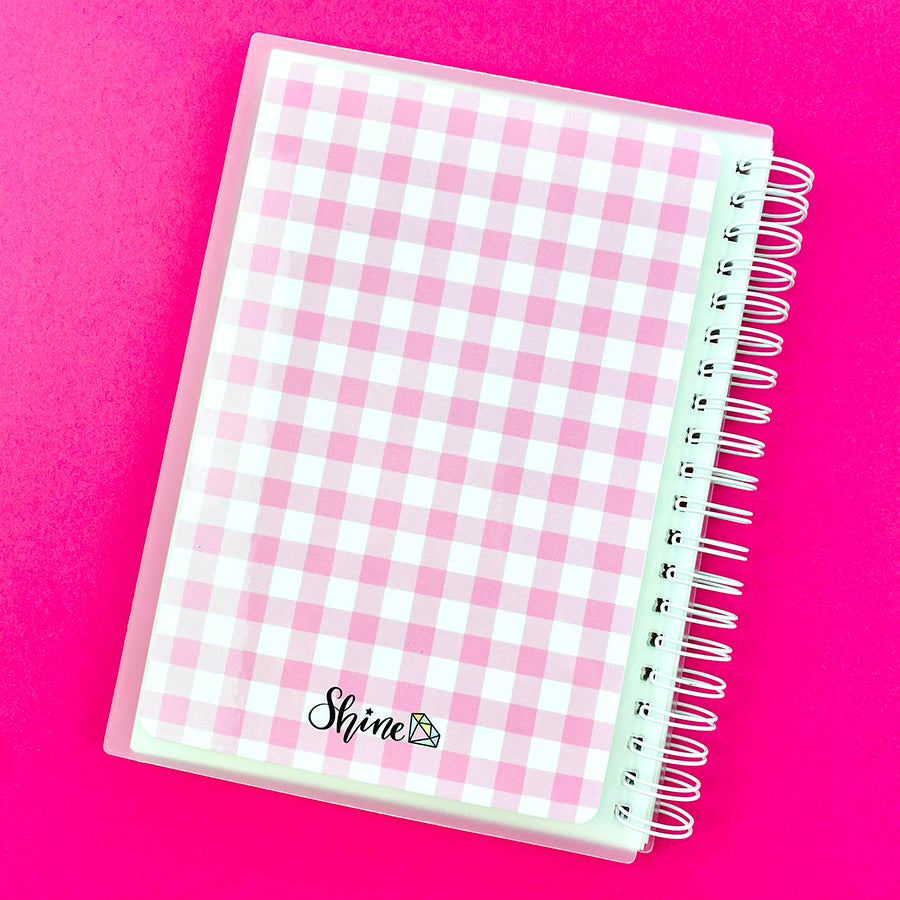 Pink Gingham Reusable Sticker Storage Book