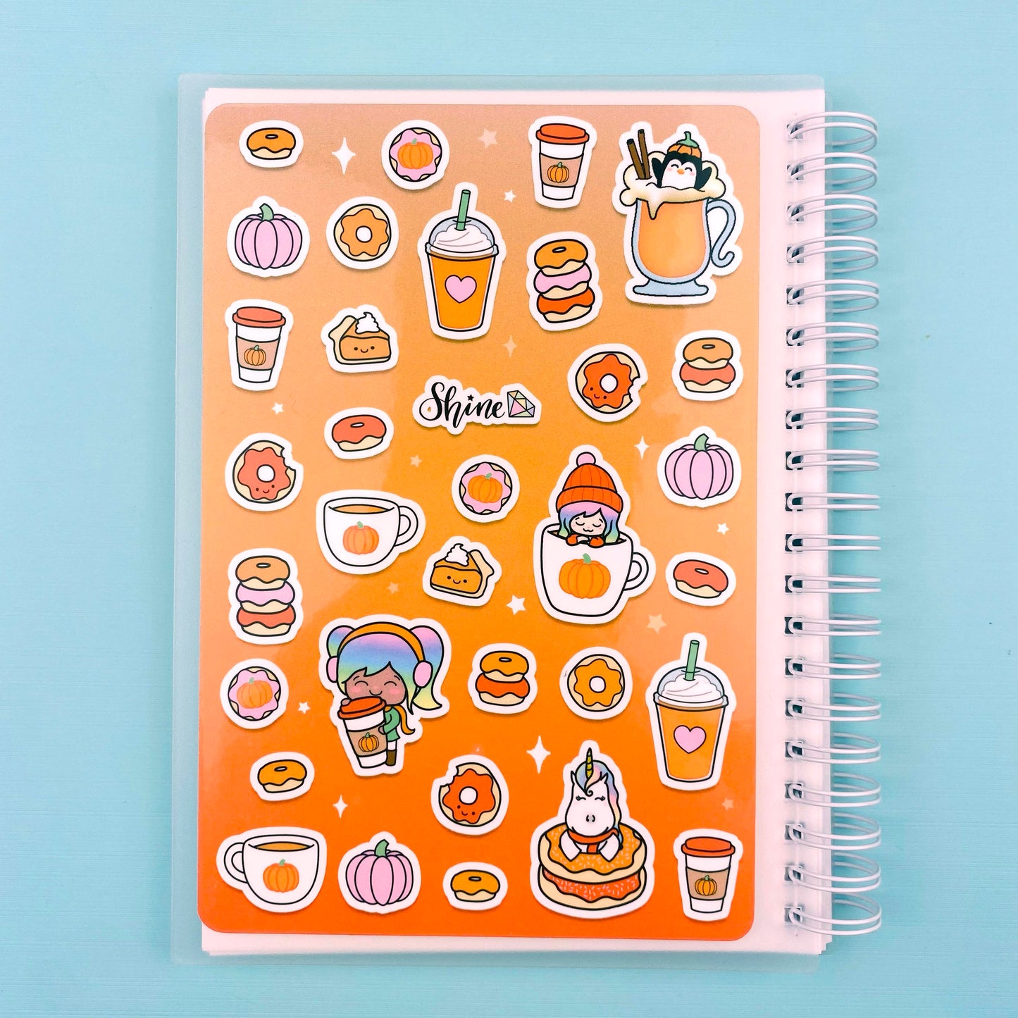 Pumpkin Spice Sticker Collage Reusable Sticker Storage Book