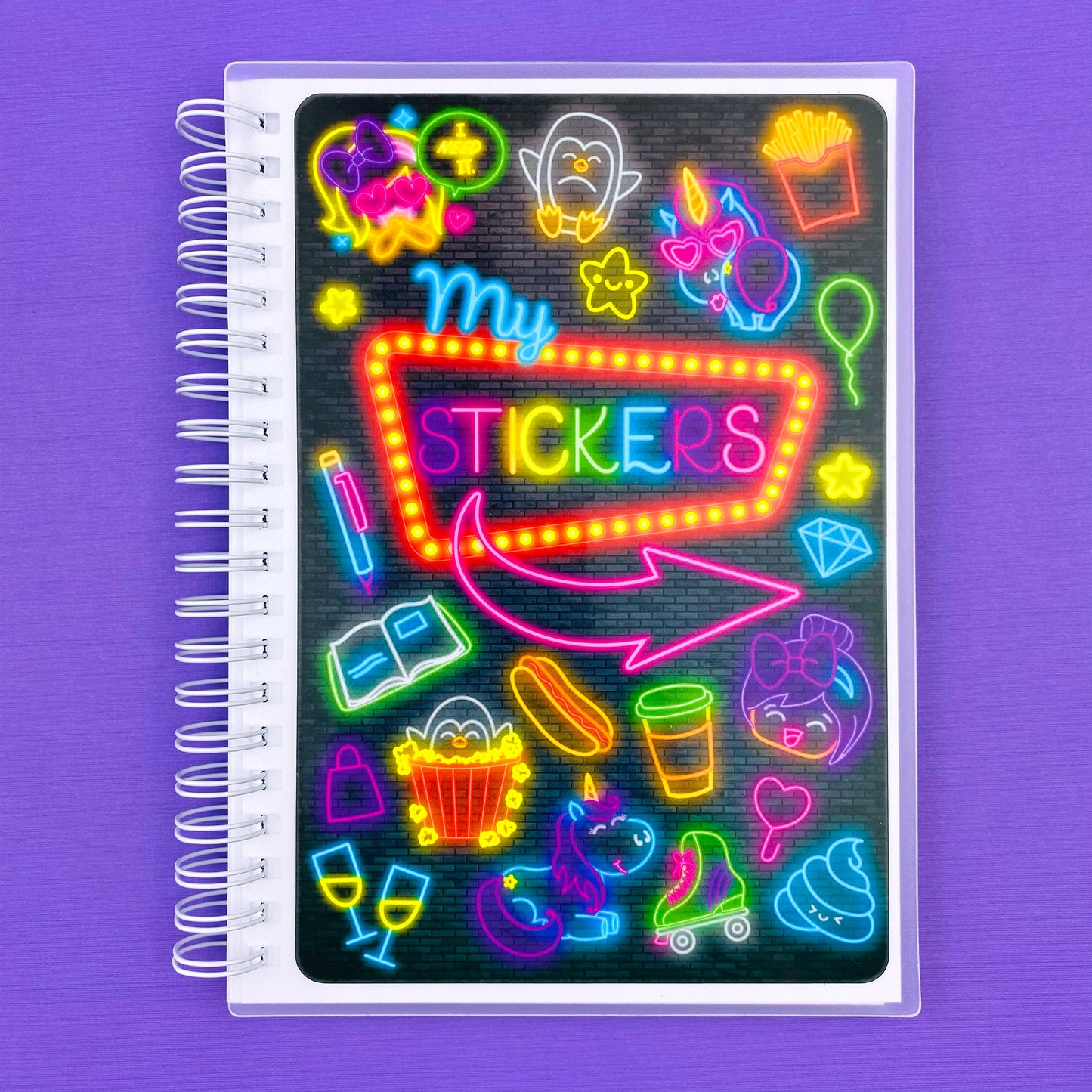 Neon Reusable Sticker Storage Book