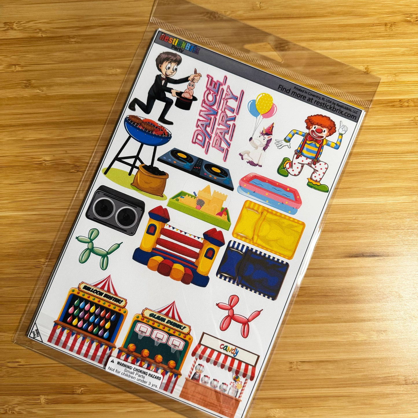 Party: Reusable Fabric Stickers for Building Toys