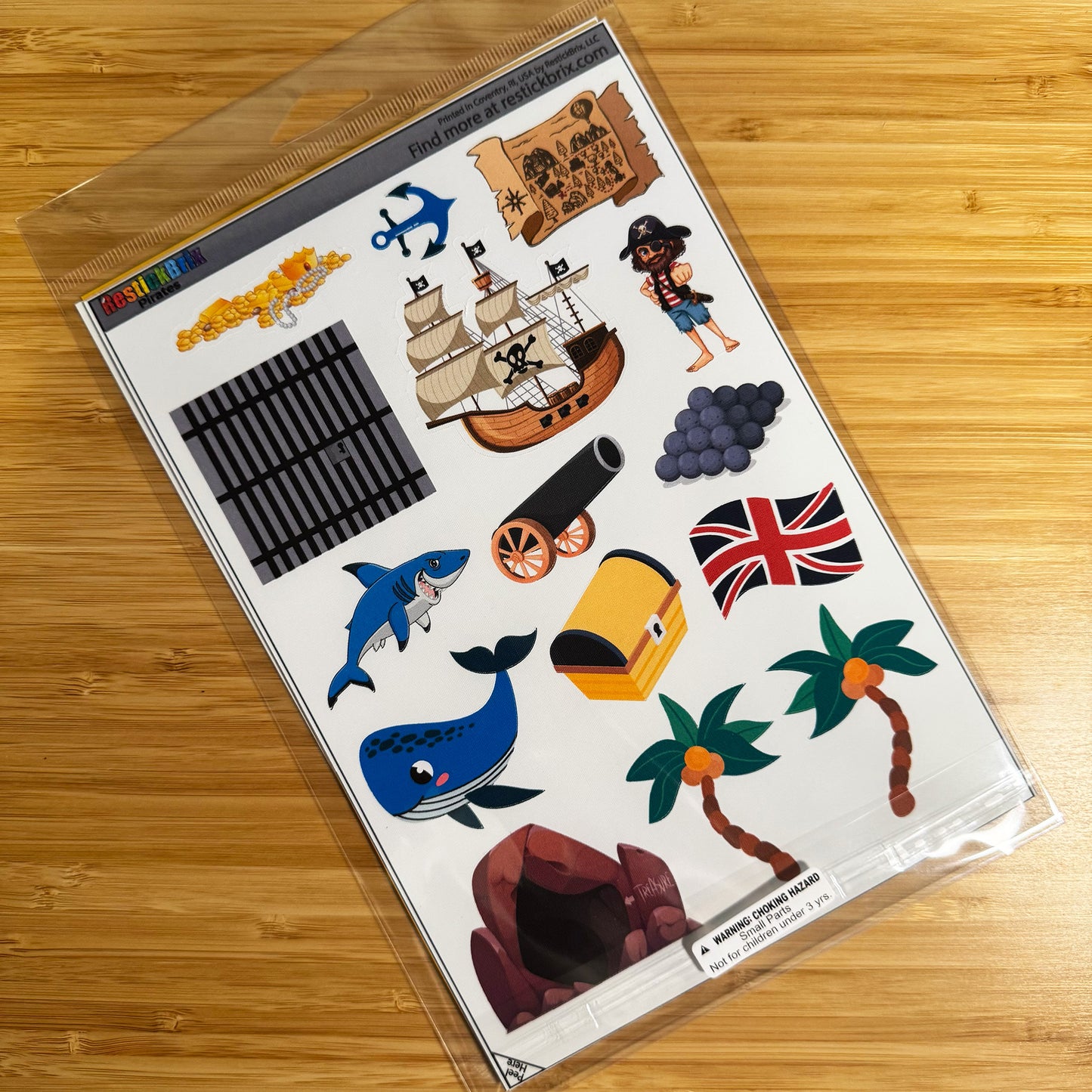 Pirates: Reusable Fabric Stickers for Building Toys