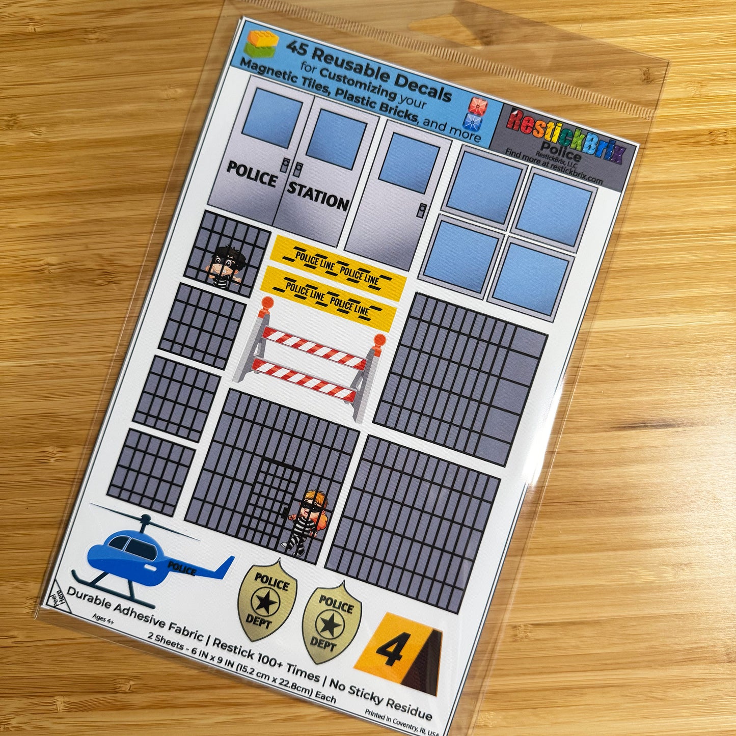 Police: Reusable Fabric Stickers for Building Toys