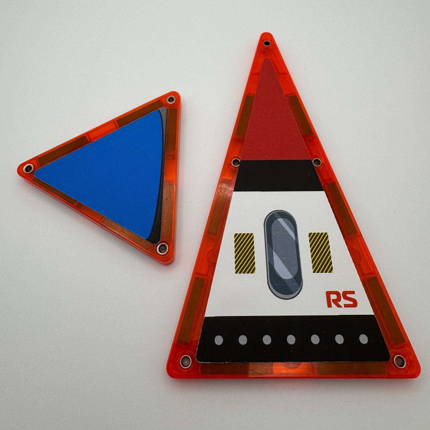 Rocket Ship: Reusable Decals for Customizing Magnetic Tiles, Plastic Bricks, and more