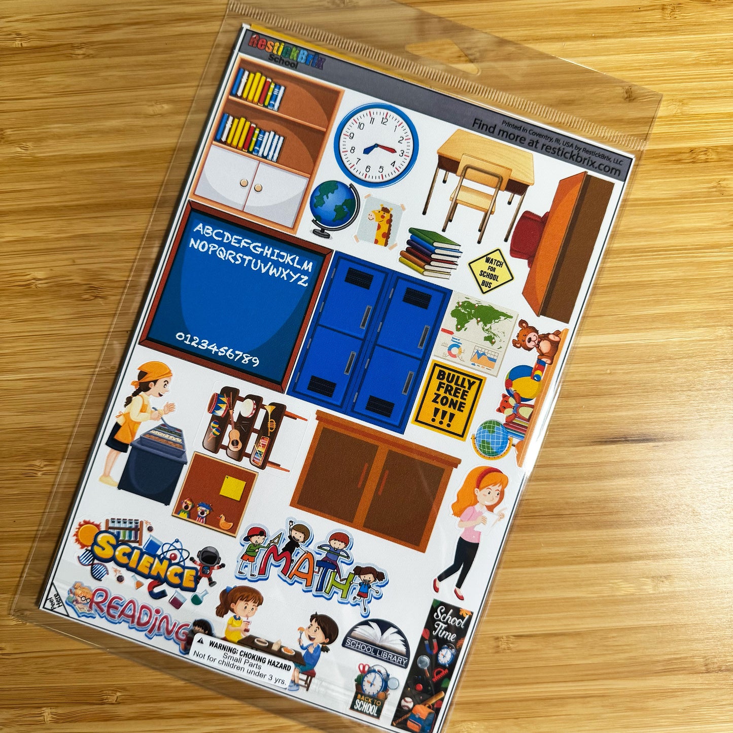 School: Reusable Fabric Stickers for Building Toys