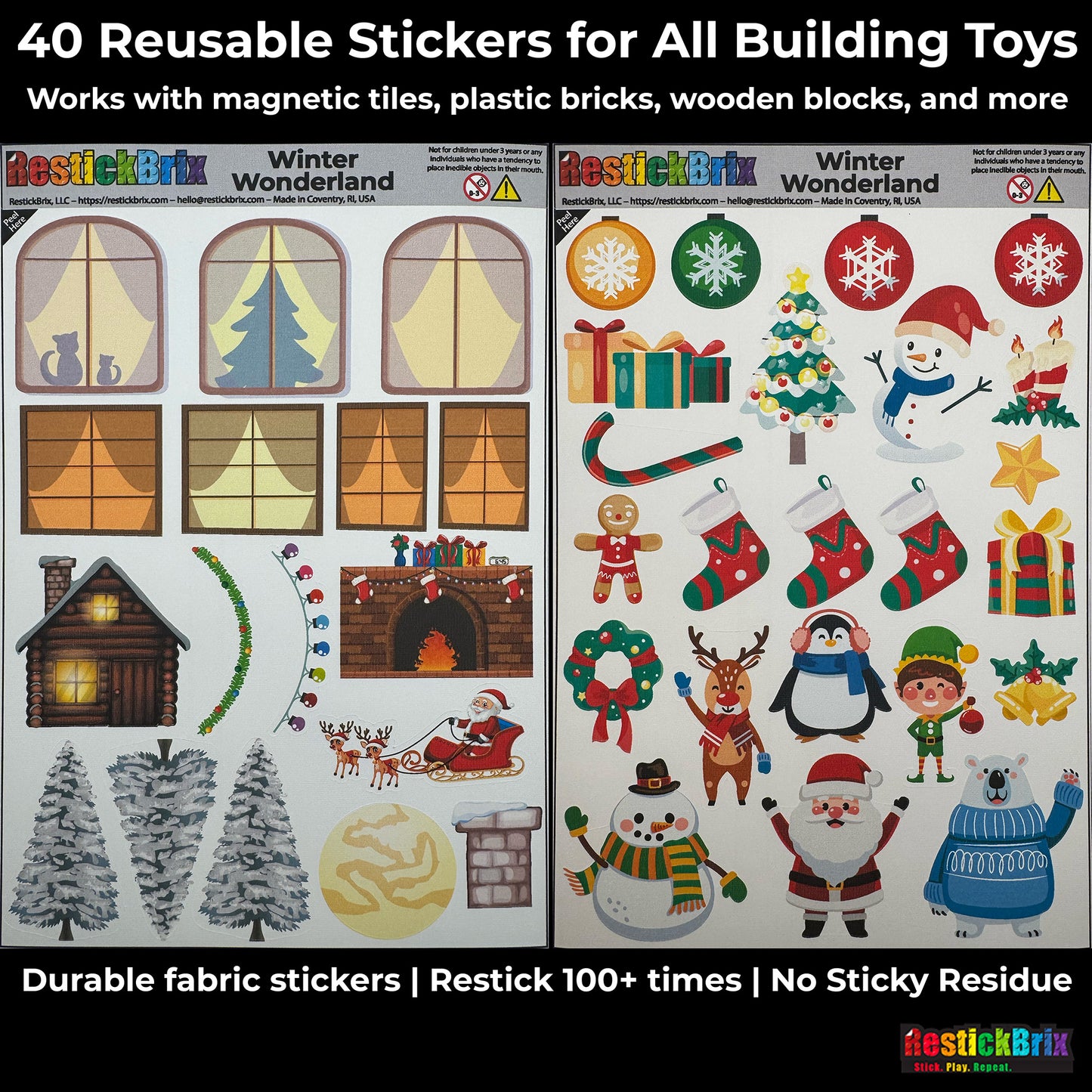 Winter Wonderland: Reusable Fabric Stickers for Building Toys