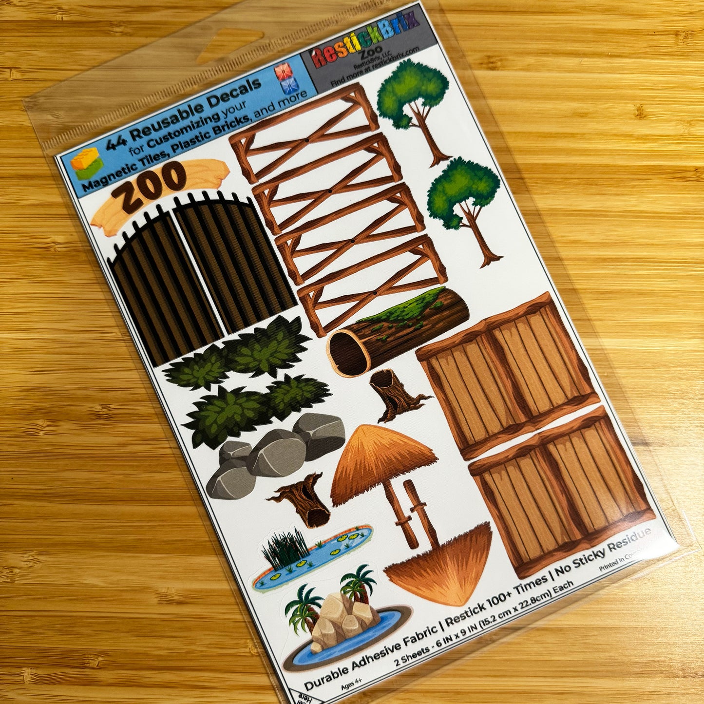 Zoo: Reusable Fabric Stickers for Building Toys