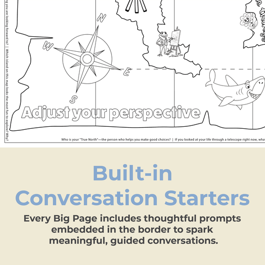 "The Gratitude Map" Giant Coloring Sheet for Finding the Good