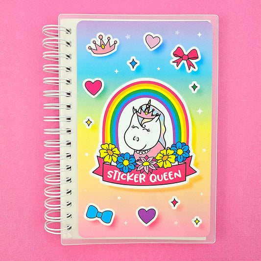 4x6 Sticker Queen Star the Unicorn Rainbow Reusable Sticker Storage Book