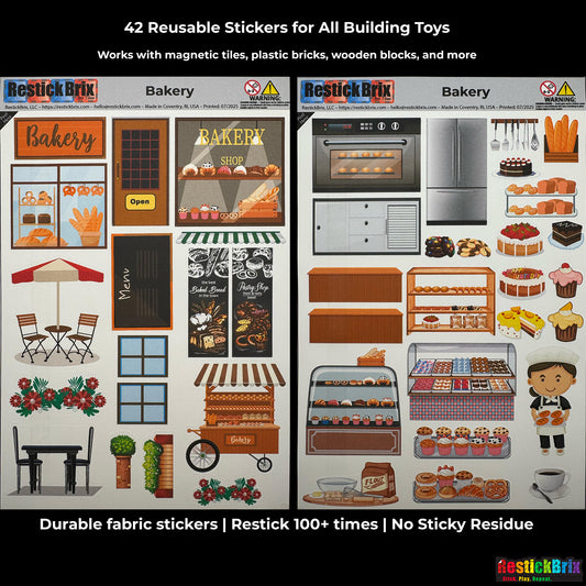 RestickBrix Bakery: Reusable Fabric Stickers for Building Toys