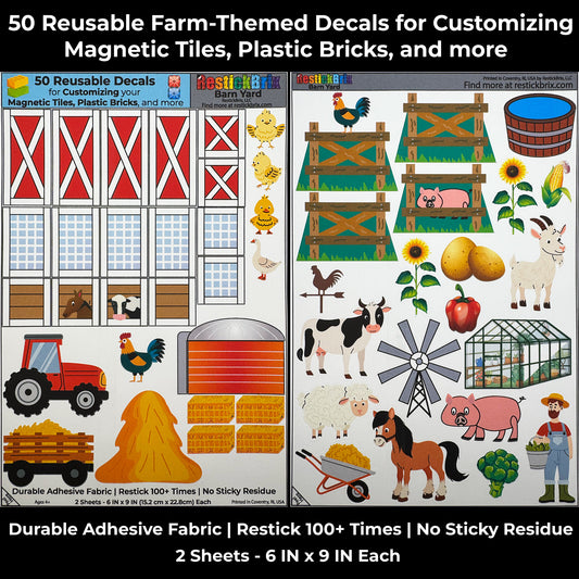 Barn Yard: Reusable Fabric Stickers for Building Toys