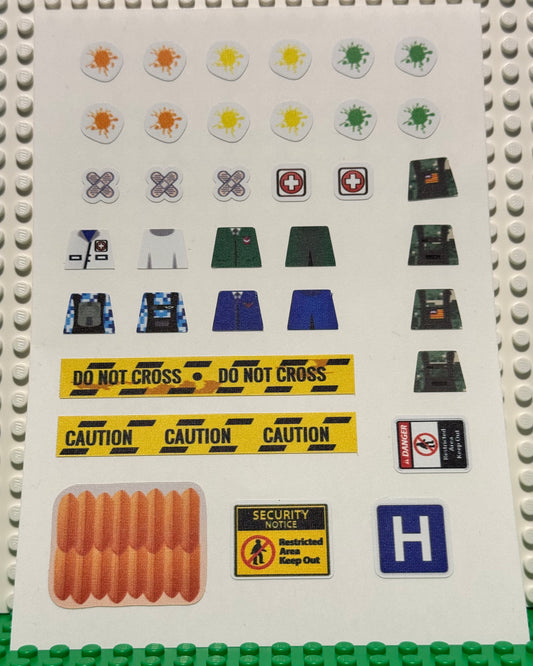 Splat Battle - Reusable Sticker Pack for LEGO® Builds