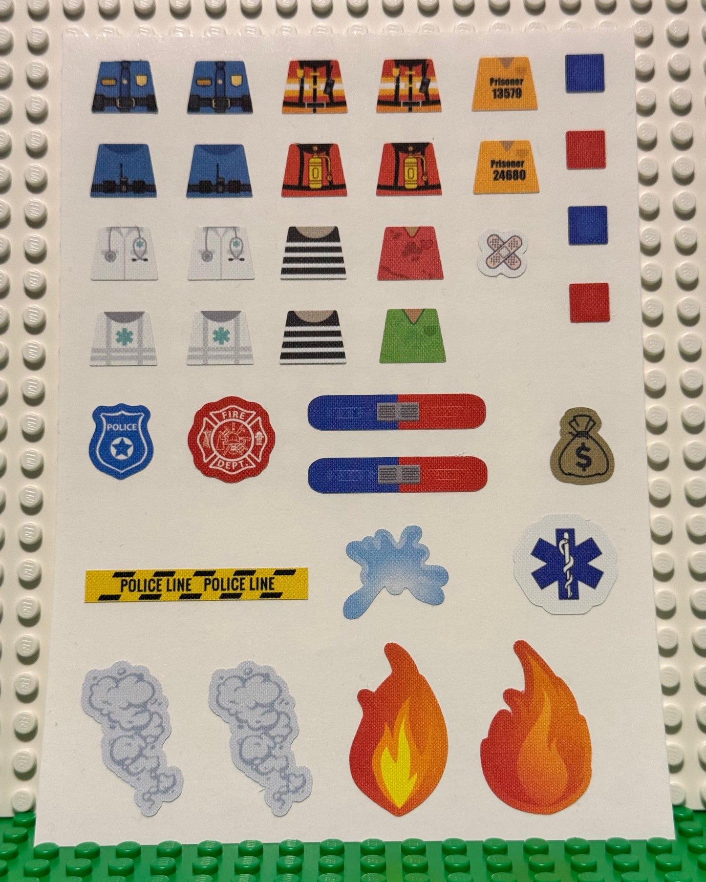 First Responders - Reusable Sticker Pack for LEGO® Builds