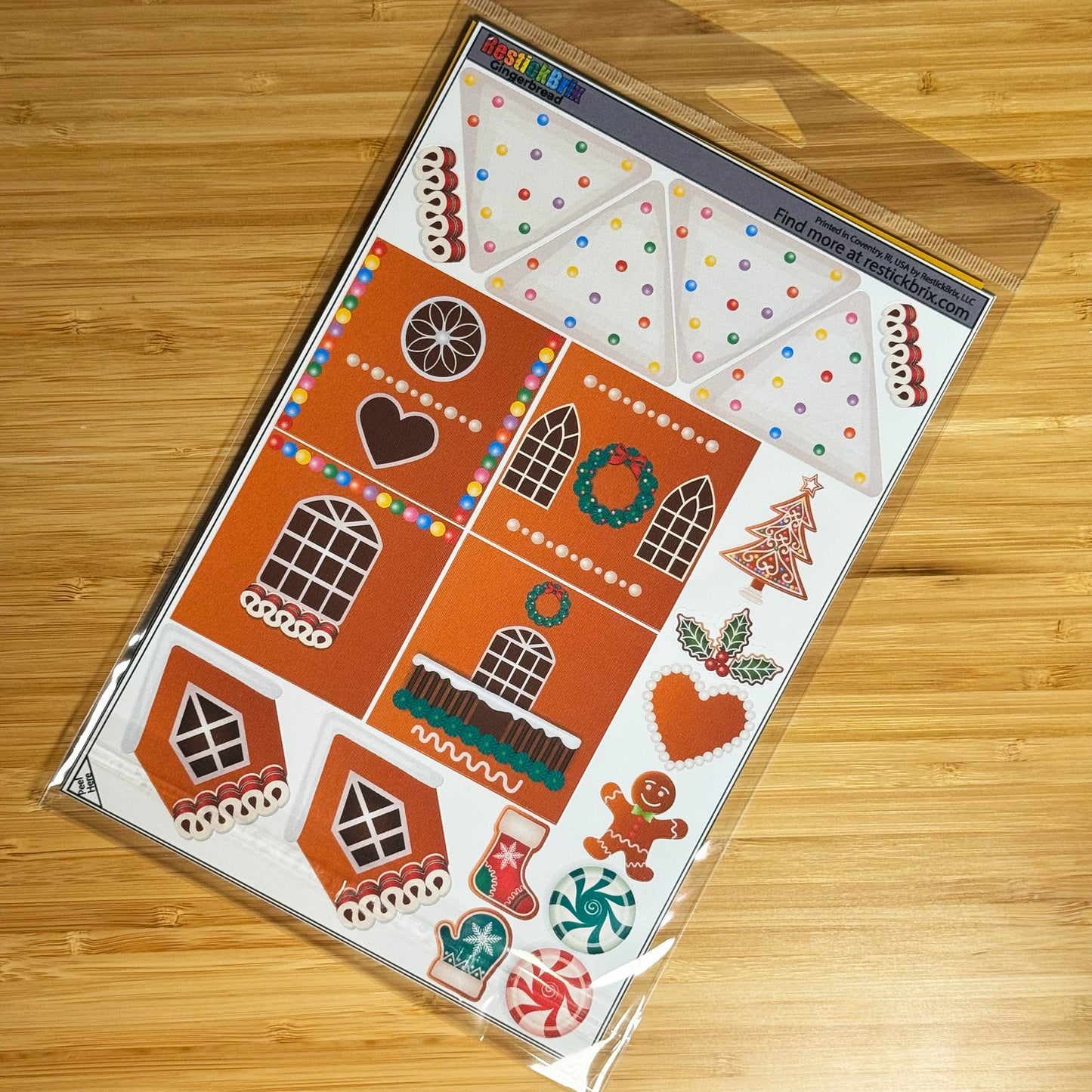 Gingerbread: Reusable Decals for Customizing Magnetic Tiles, Plastic Bricks, and more