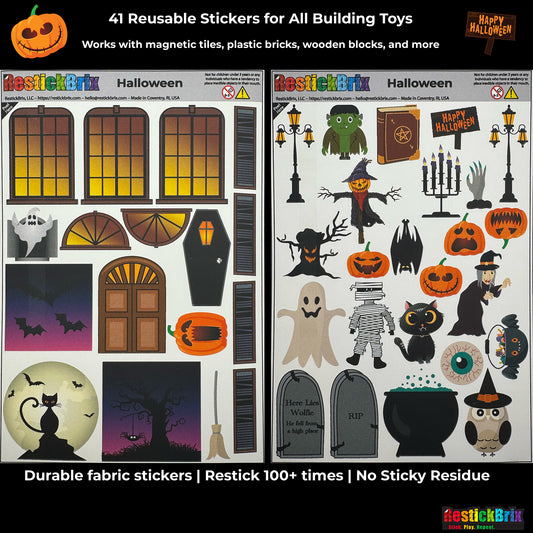 Halloween: Reusable Fabric Stickers for Building Toys
