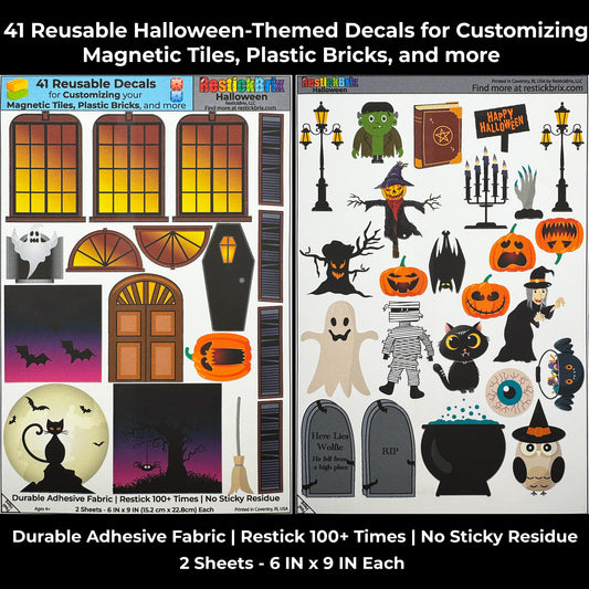 Halloween: Reusable Fabric Stickers for Building Toys