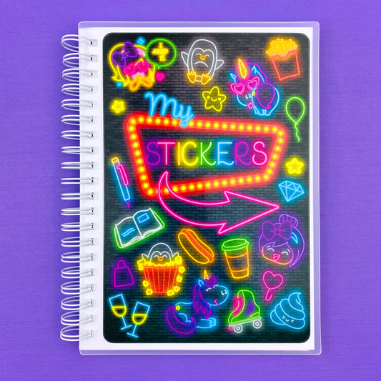 Neon Reusable Sticker Storage Book
