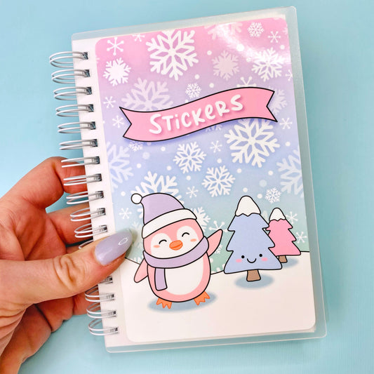 4x6 Pastel Winter Reusable Sticker Storage Book