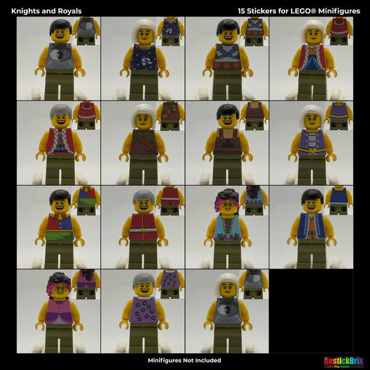 RestickBrix Knights & Royals: Reusable Fabric Stickers for LEGO® Bricks & Minifigures