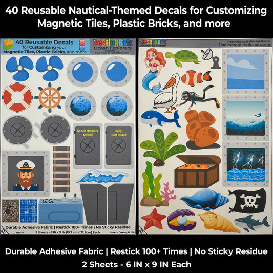 Ocean Explorers: Reusable Fabric Stickers for Building Toys