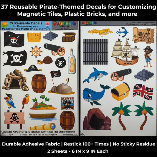 Pirates: Reusable Fabric Stickers for Building Toys