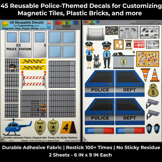 Police: Reusable Fabric Stickers for Building Toys
