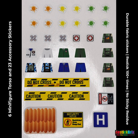 Splat Battle – Paint Battle-Themed Reusable LEGO®-Compatible Stickers for Creative Play