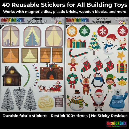Winter Wonderland: Reusable Fabric Stickers for Building Toys