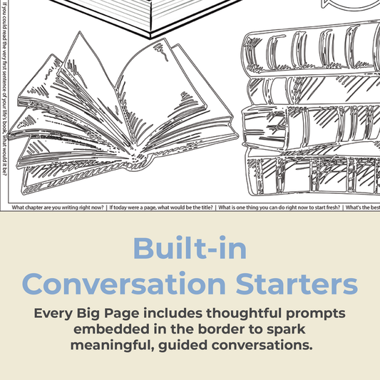 "Chapters of Life" Giant Coloring Sheet for New Beginnings