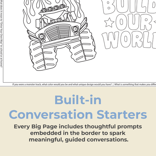 "Drive Your Own Way" Giant Coloring Sheet for Building Confidence