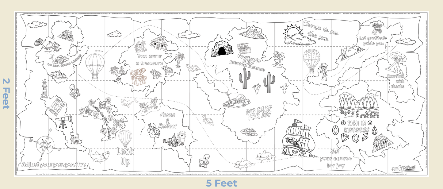 "The Gratitude Map" Giant Coloring Sheet for Finding the Good
