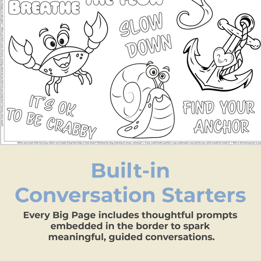 "Waves of Calm" Giant Coloring Sheet for Quieting the Mind