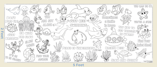 "Waves of Calm" Giant Coloring Sheet for Quieting the Mind